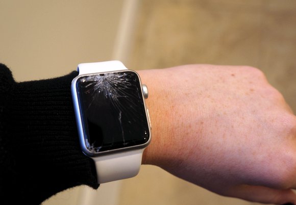 smashed smartwatch